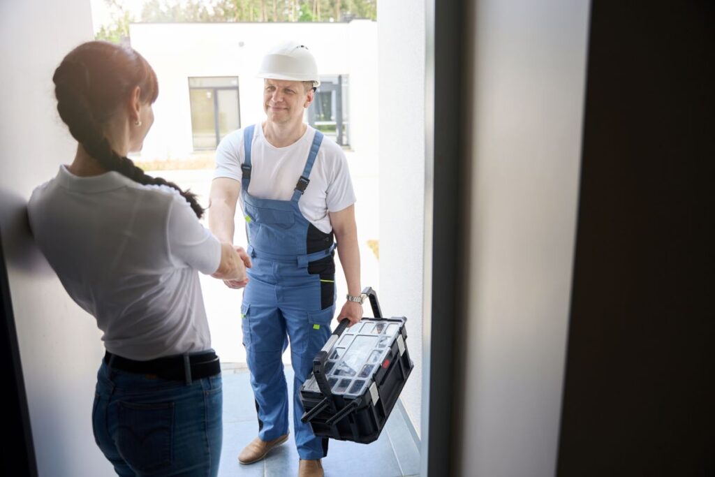 Emergency plumber arrived at a womans home in perth